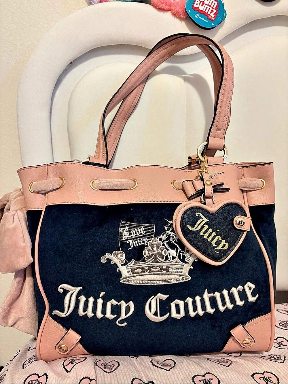 Juicy Couture Pink & Black Tote nwt